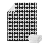 Black And White Harlequin Pattern Print Blanket