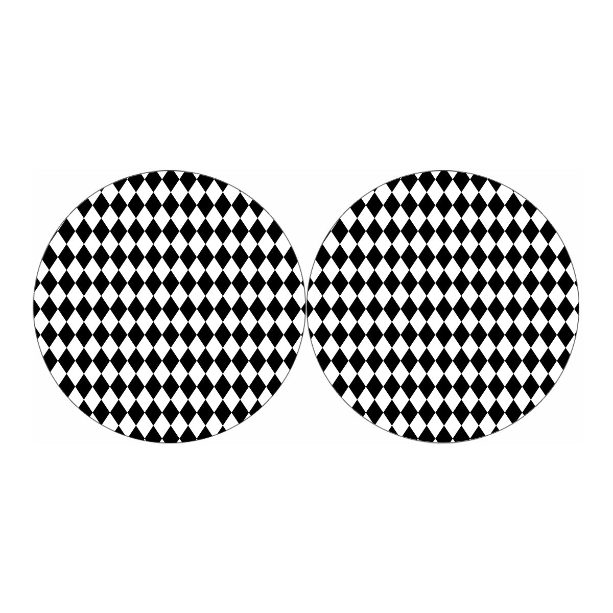 Black And White Harlequin Pattern Print Car Coasters
