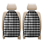 Black And White Harlequin Pattern Print Car Seat Organizers