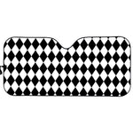 Black And White Harlequin Pattern Print Car Sun Shade