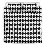 Black And White Harlequin Pattern Print Duvet Cover Bedding Set