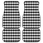 Black And White Harlequin Pattern Print Front and Back Car Floor Mats