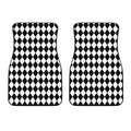 Black And White Harlequin Pattern Print Front Car Floor Mats