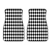 Black And White Harlequin Pattern Print Front Car Floor Mats