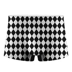 Black And White Harlequin Pattern Print Men's Boxer Briefs