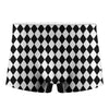 Black And White Harlequin Pattern Print Men's Boxer Briefs