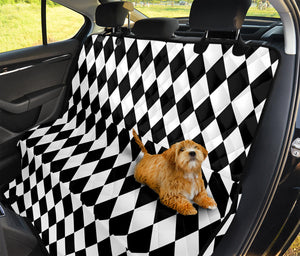 Black And White Harlequin Pattern Print Pet Car Back Seat Cover