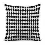 Black And White Harlequin Pattern Print Pillow Cover