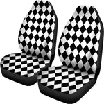 Black And White Harlequin Pattern Print Universal Fit Car Seat Covers