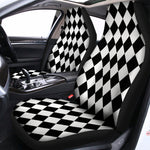 Black And White Harlequin Pattern Print Universal Fit Car Seat Covers