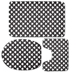 Black And White Heart Pattern Print 3 Piece Bath Mat Set