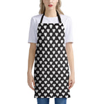 Black And White Heart Pattern Print Apron