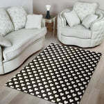 Black And White Heart Pattern Print Area Rug