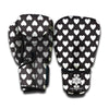 Black And White Heart Pattern Print Boxing Gloves