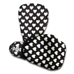 Black And White Heart Pattern Print Boxing Gloves