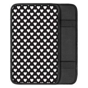 Black And White Heart Pattern Print Car Center Console Cover