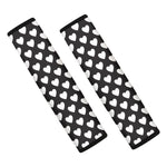 Black And White Heart Pattern Print Car Seat Belt Covers