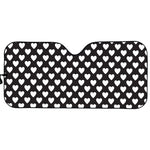 Black And White Heart Pattern Print Car Sun Shade