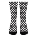 Black And White Heart Pattern Print Crew Socks