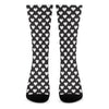 Black And White Heart Pattern Print Crew Socks