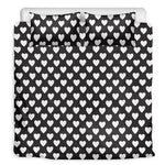 Black And White Heart Pattern Print Duvet Cover Bedding Set