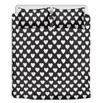 Black And White Heart Pattern Print Duvet Cover Bedding Set