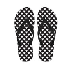 Black And White Heart Pattern Print Flip Flops