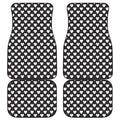 Black And White Heart Pattern Print Front and Back Car Floor Mats