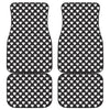 Black And White Heart Pattern Print Front and Back Car Floor Mats