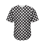 Black And White Heart Pattern Print Men's Baseball Jersey