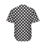 Black And White Heart Pattern Print Men's Baseball Jersey