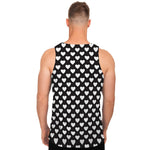 Black And White Heart Pattern Print Men's Tank Top