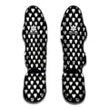 Black And White Heart Pattern Print Muay Thai Shin Guards