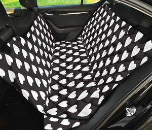 Black And White Heart Pattern Print Pet Car Back Seat Cover