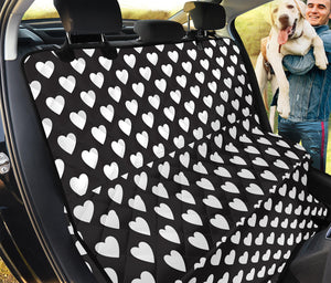 Black And White Heart Pattern Print Pet Car Back Seat Cover