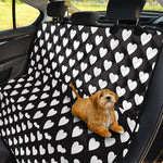 Black And White Heart Pattern Print Pet Car Back Seat Cover