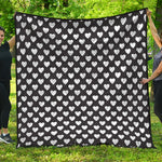 Black And White Heart Pattern Print Quilt