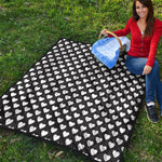 Black And White Heart Pattern Print Quilt