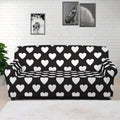 Black And White Heart Pattern Print Sofa Cover