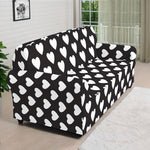 Black And White Heart Pattern Print Sofa Cover