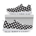 Black And White Heart Pattern Print White Running Shoes