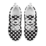 Black And White Heart Pattern Print White Sneakers