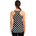 Black And White Heart Pattern Print Women's Racerback Tank Top