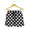 Black And White Heart Pattern Print Women's Shorts