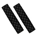 Black And White Heartbeat Pattern Print Car Seat Belt Covers