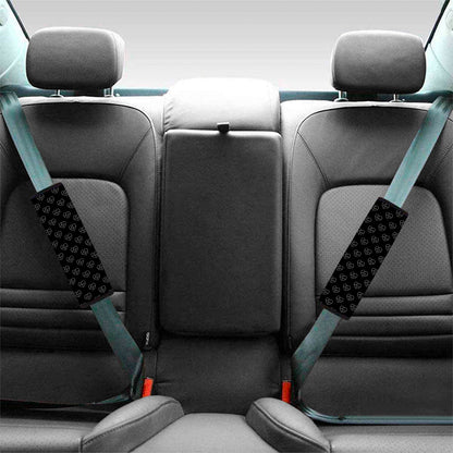 Black And White Heartbeat Pattern Print Car Seat Belt Covers