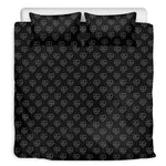 Black And White Heartbeat Pattern Print Duvet Cover Bedding Set