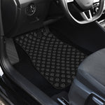 Black And White Heartbeat Pattern Print Front Car Floor Mats