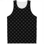 Black And White Heartbeat Pattern Print Men's Tank Top