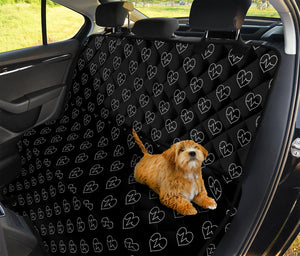 Black And White Heartbeat Pattern Print Pet Car Back Seat Cover